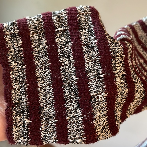 FREE PEOPLE mini dress fit and flare striped LIGHT SWEATER KNIT deep V neck S - Picture 5 of 14